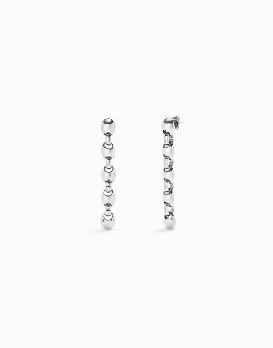 Drop earrings with bead shaped links