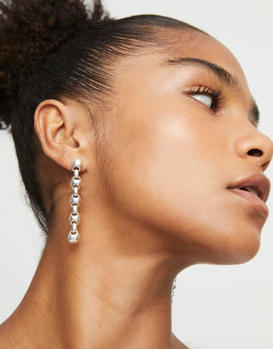 Drop earrings with bead shaped links