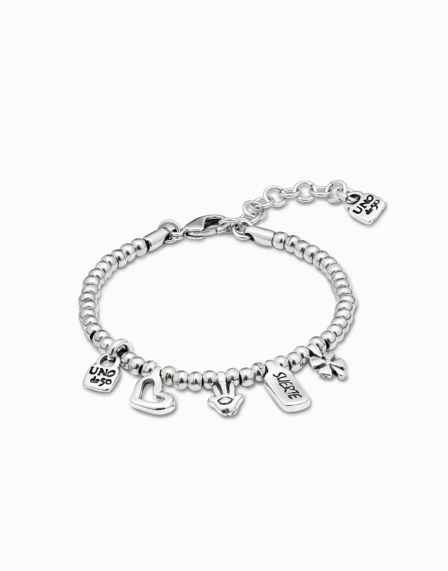 Beaded bracelet with charms