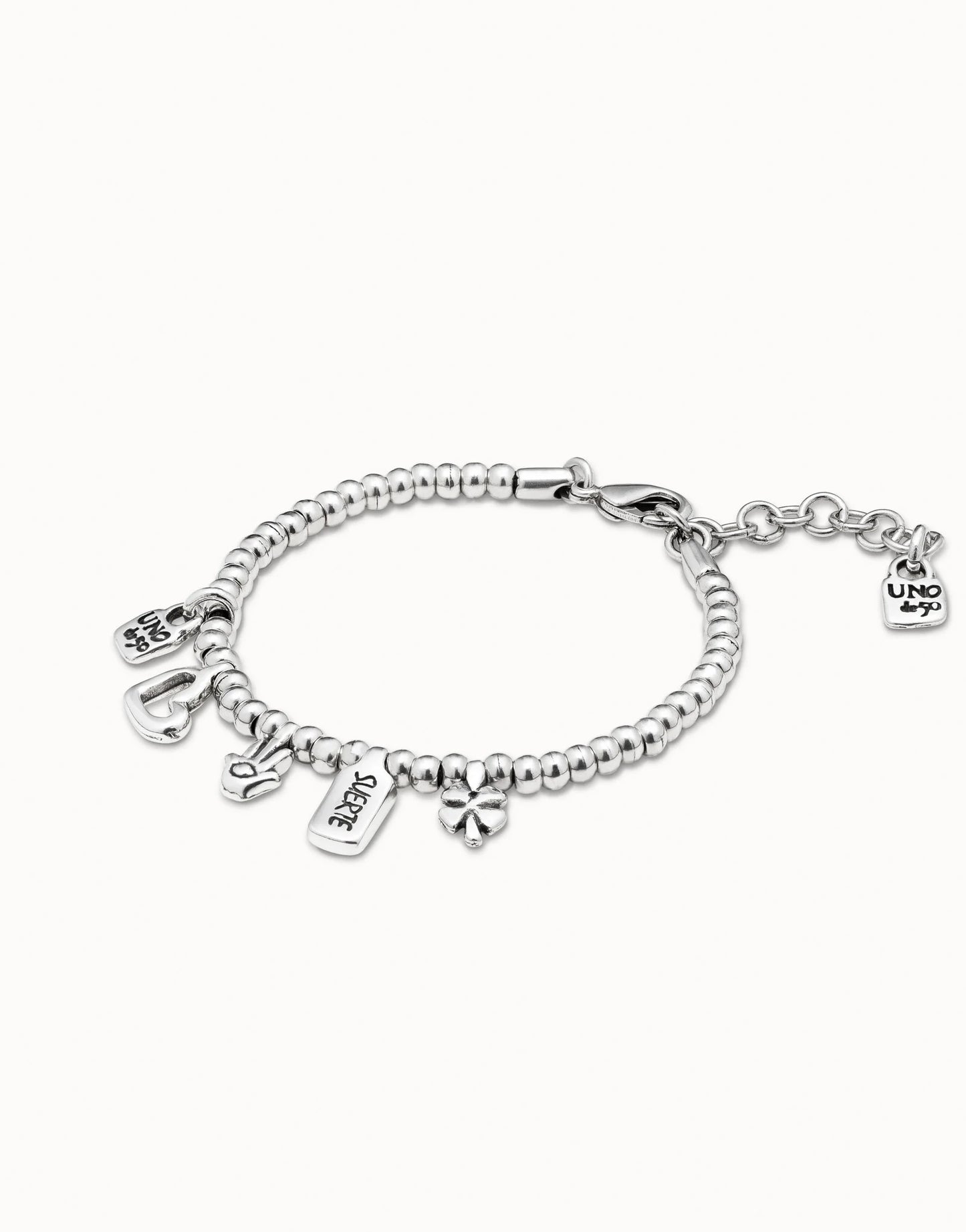 Beaded bracelet with charms
