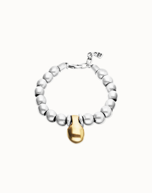 Beaded bracelet in a two-tone finish
