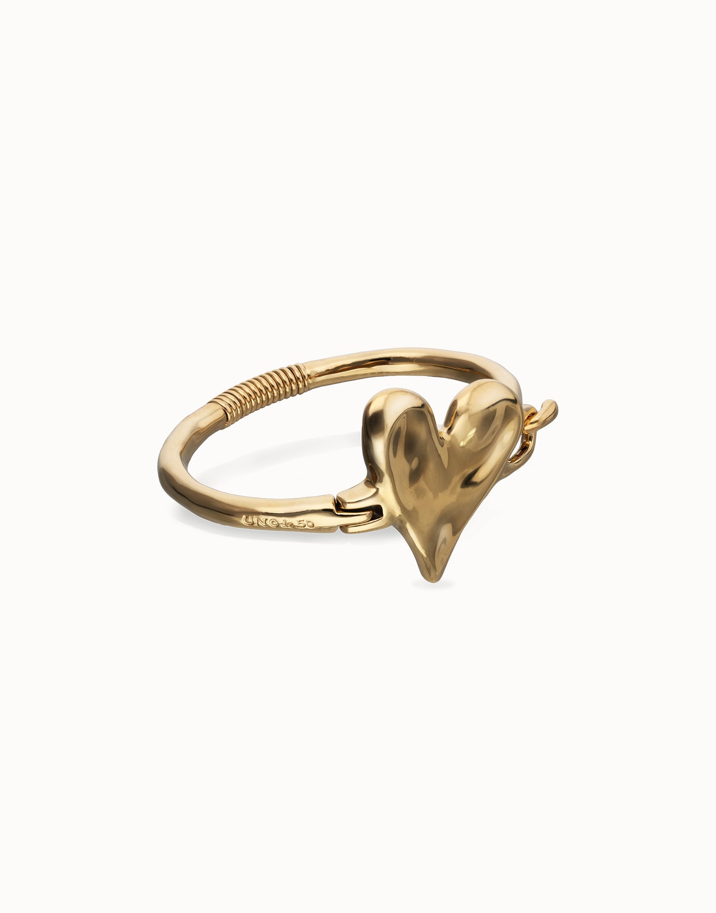 Bangle bracelet with heart detail