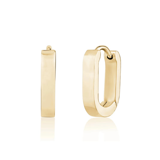 OVAL HUGGIE EARRINGS (14MM)