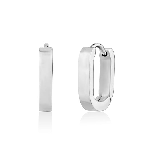 OVAL HUGGIE EARRINGS (14MM)