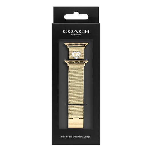 COACH APPLE STRAPS GOLD-TONE MESH INTERCHANGEABLE REPLACEMENT BAND SMART WATCH ATTACHMENT