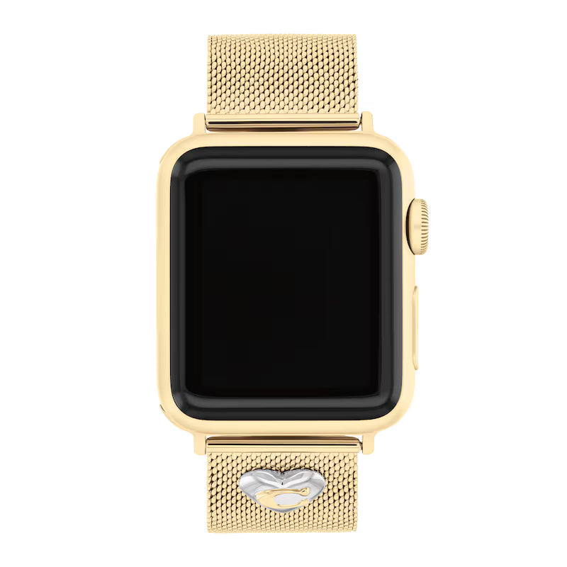 COACH APPLE STRAPS GOLD-TONE MESH INTERCHANGEABLE REPLACEMENT BAND SMART WATCH ATTACHMENT
