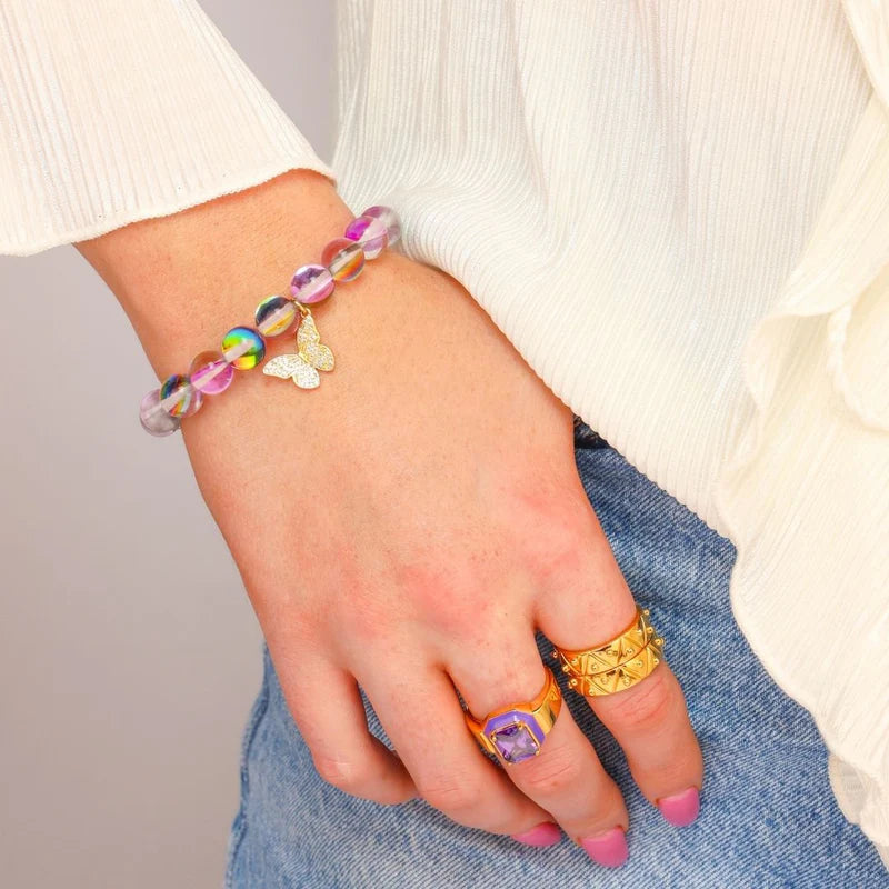 Lila Mariposa Charm Bracelet