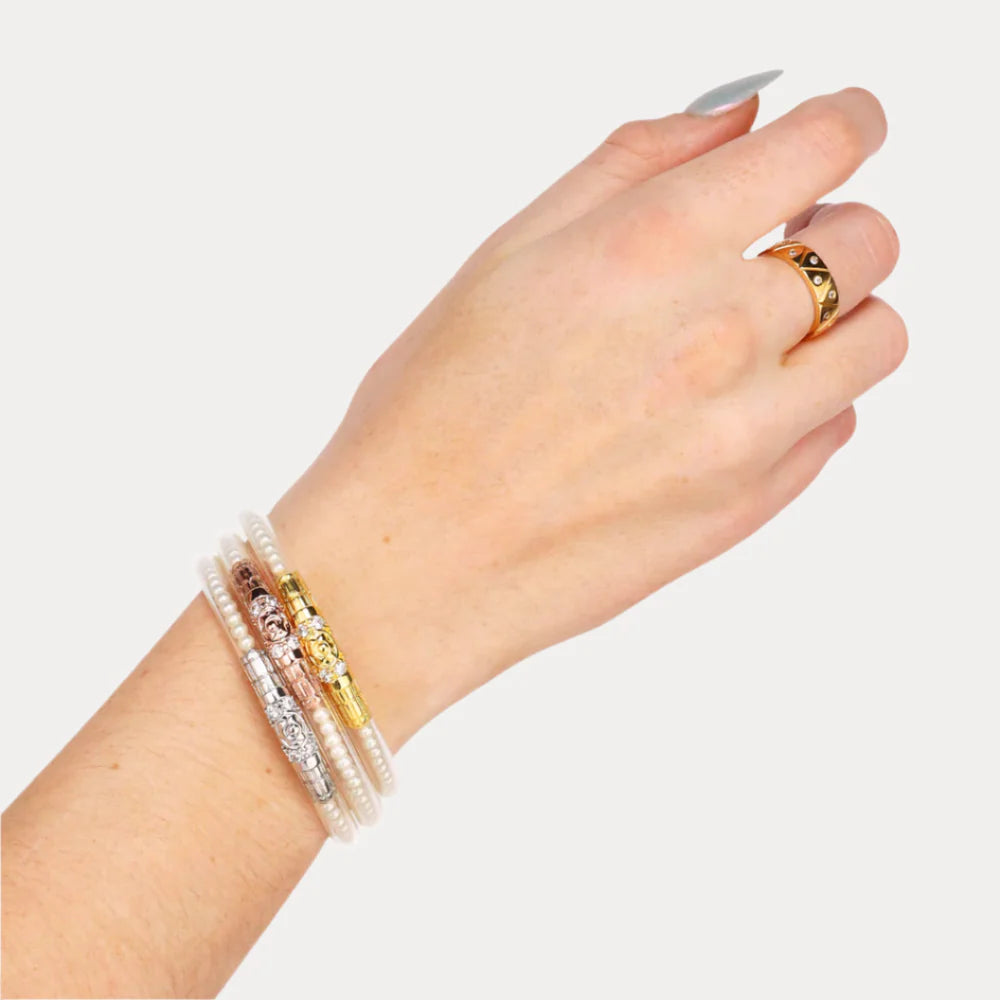 Three Queens All Weather Bangles® (AWB®) - White Pearl