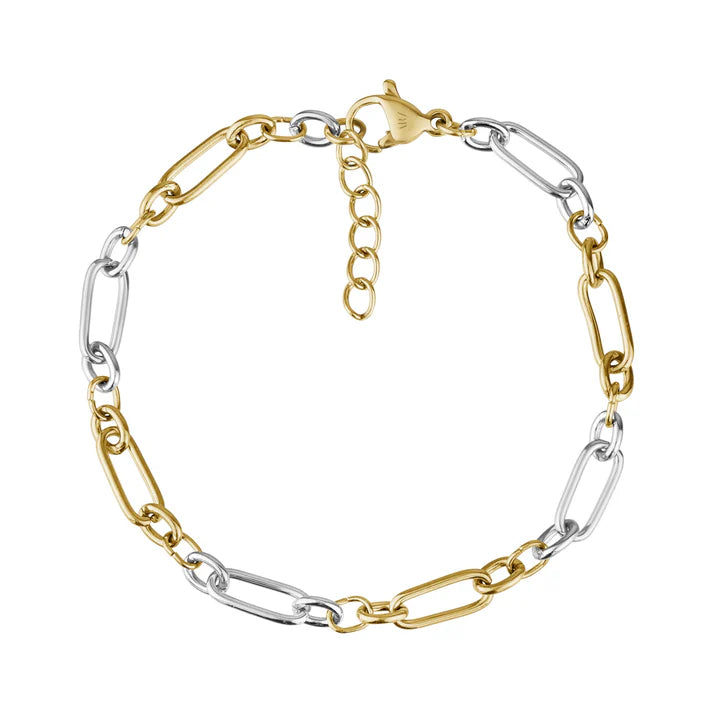 TWO TONE PAPERCLIP BRACELET