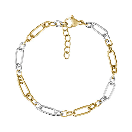 TWO TONE PAPERCLIP BRACELET