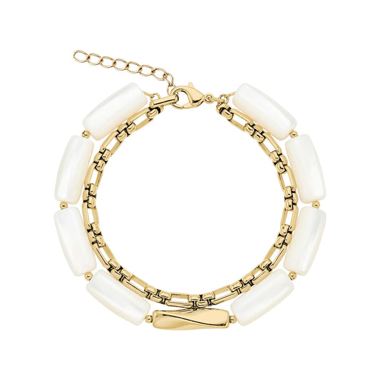 PEARLESCENT BAR LINK BRACELET PEARLESCENT BAR LINK BRACELET