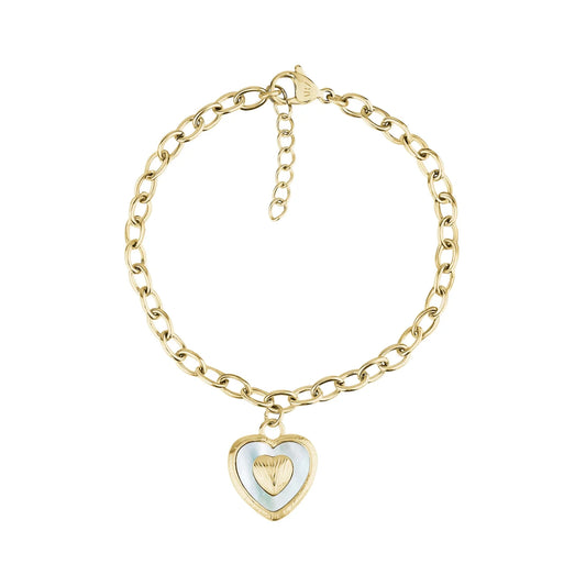 TEXTURED HEART MOTHER OF PEARL BRACELET