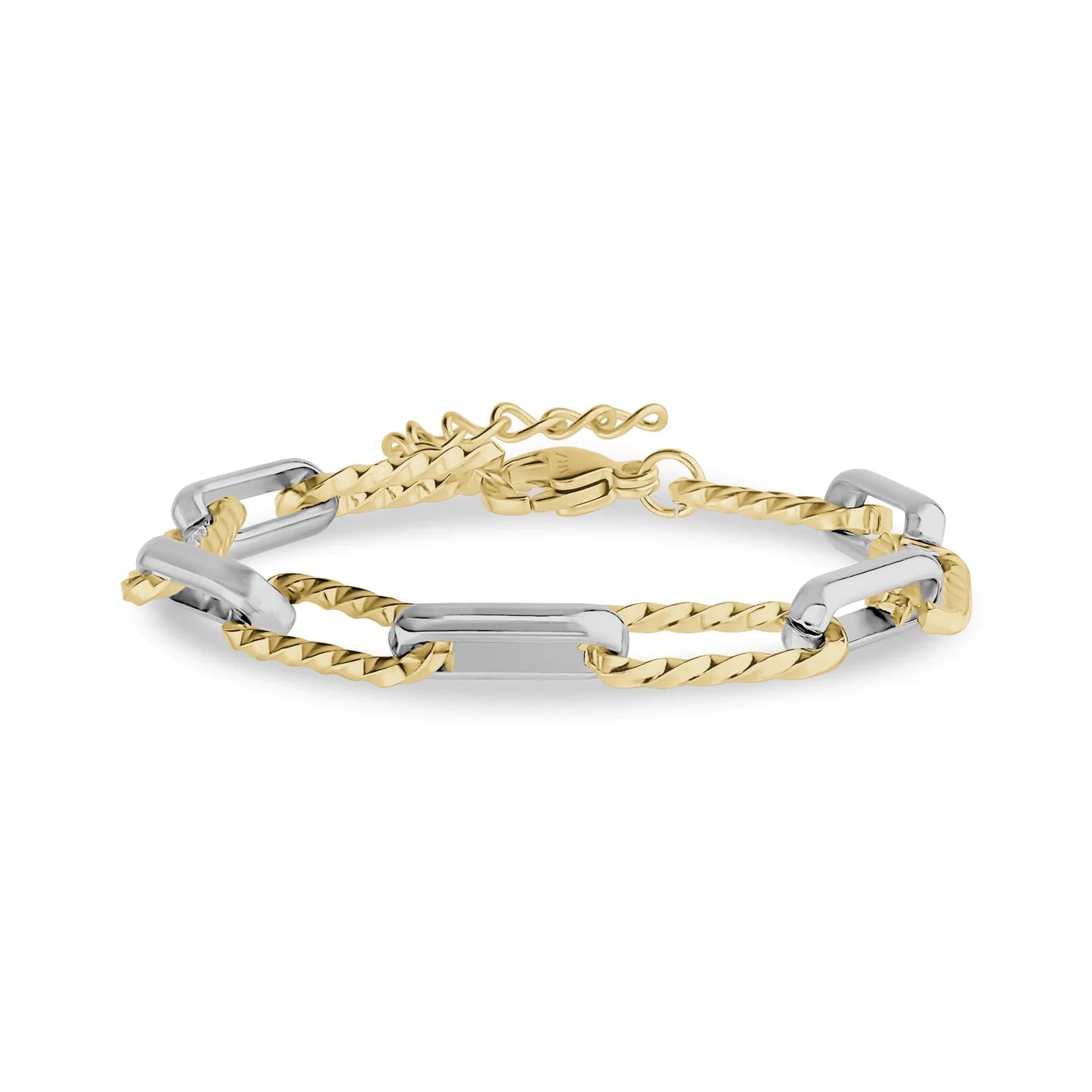 CONTEMPORARY TWO TONE LINK BRACELET