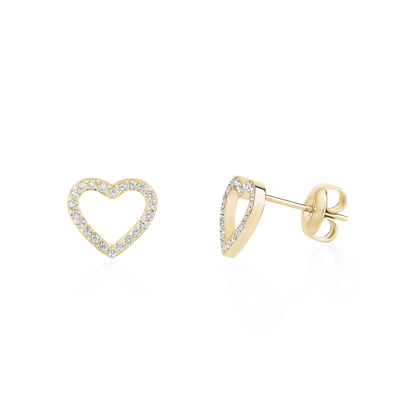 CZ OPEN HEART STUDS