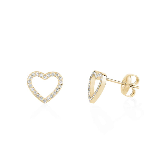 CZ OPEN HEART STUDS