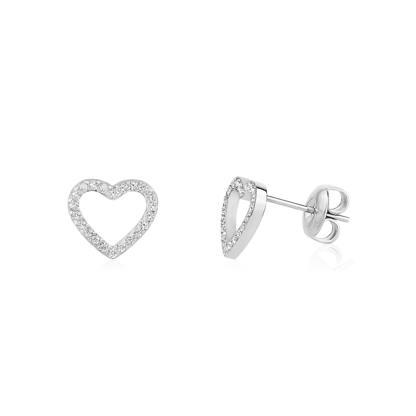 CZ OPEN HEART STUDS