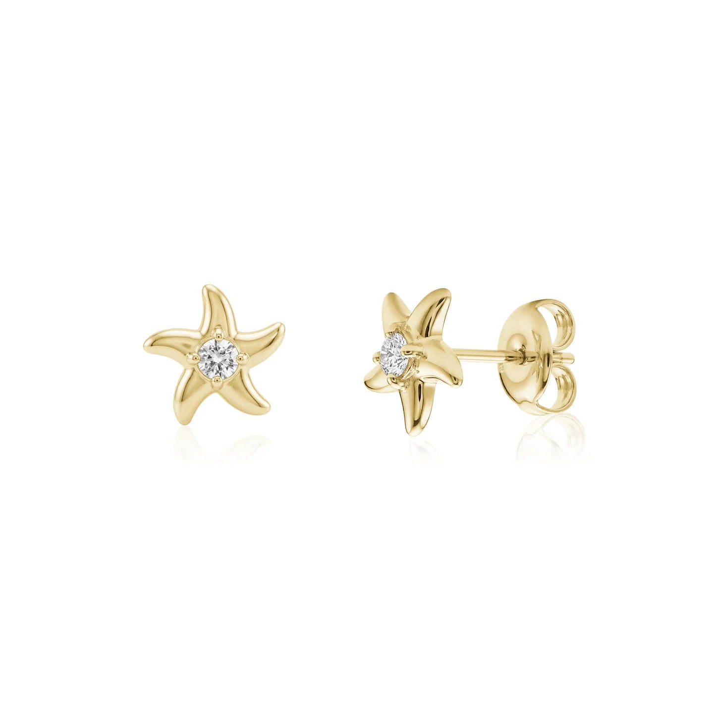STARFISH CUBIC ZIRCONIA STUD EARRINGS