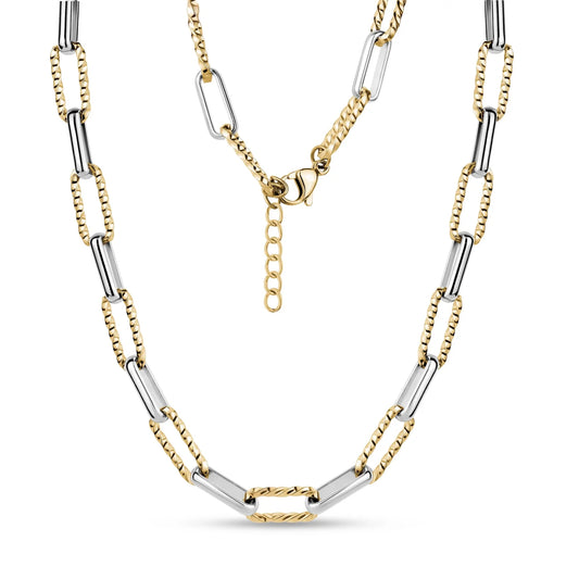 TWO TONE LINK NECKLACE