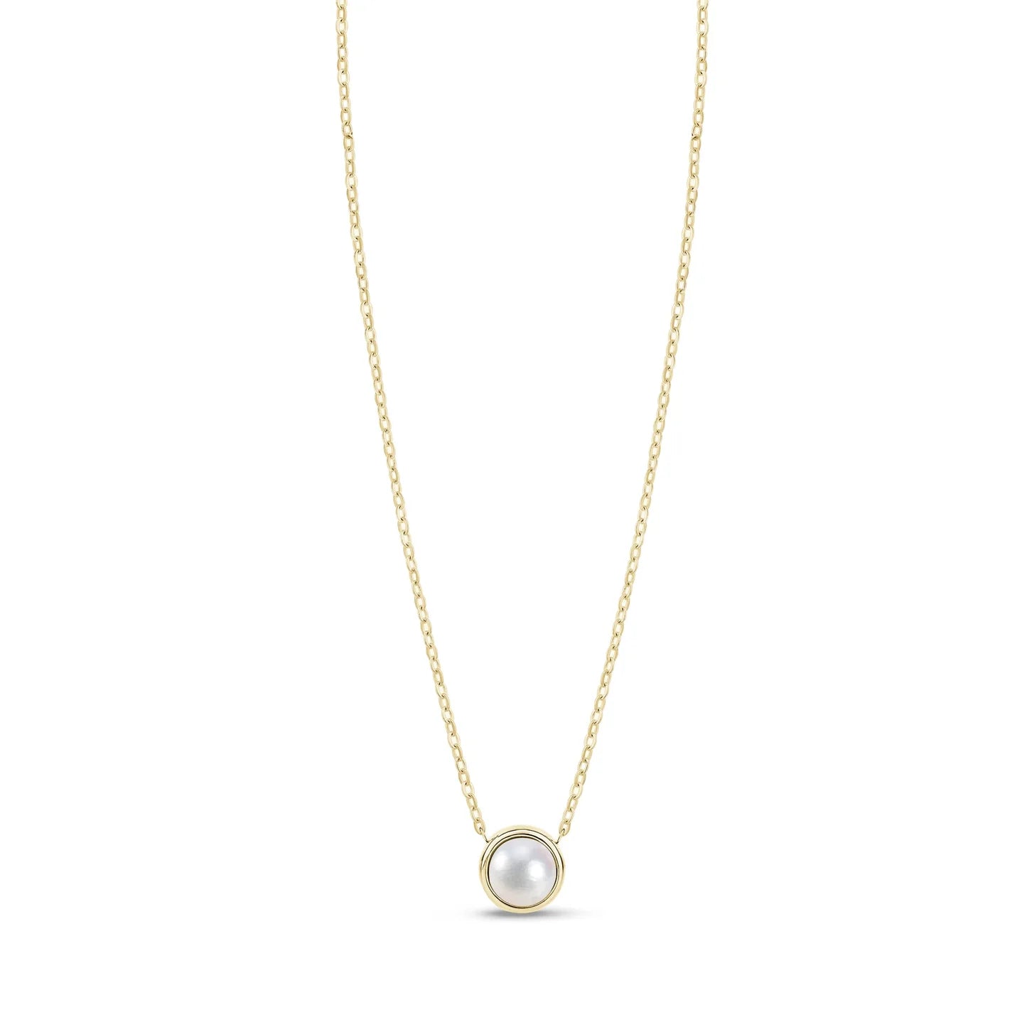 MOTHER OF PEARL ROUND PENDANT NECKLACE