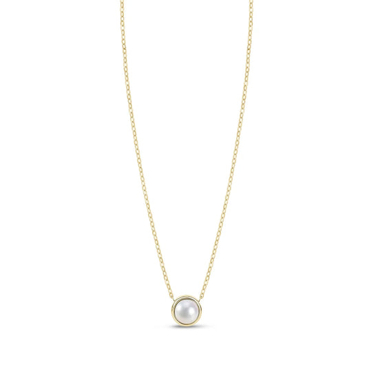 MOTHER OF PEARL ROUND PENDANT NECKLACE