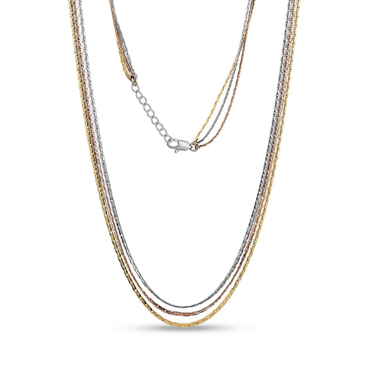 THREE-TONE STAINLESS STEEL NECKLACE