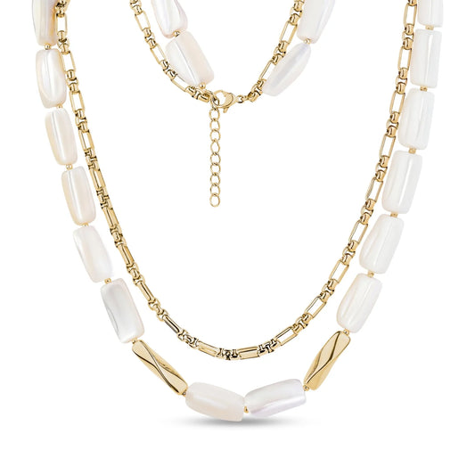 PEARLESCENT BAR LINK NECKLACE