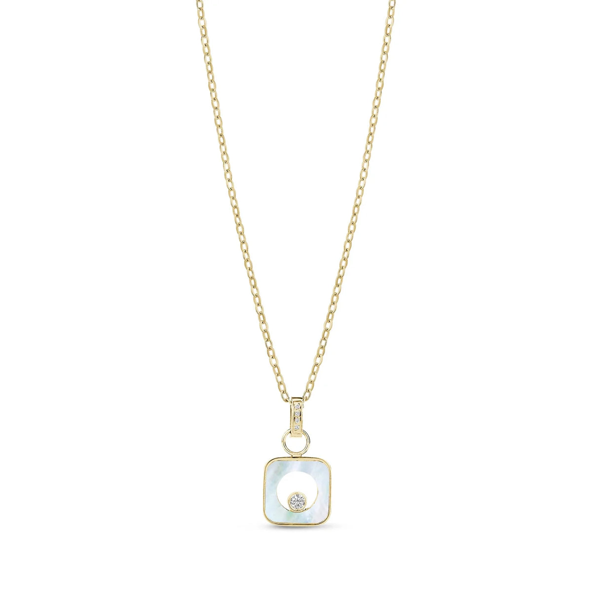 SQUARE MOTHER OF PEARL PENDANT