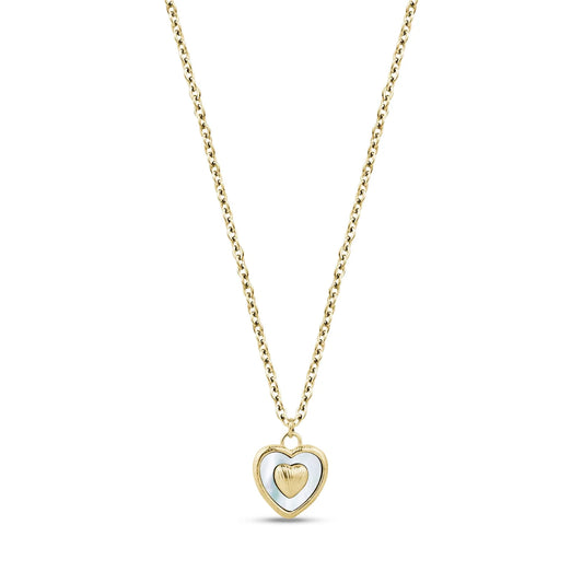 TEXTURED HEART PENDANT NECKLACE