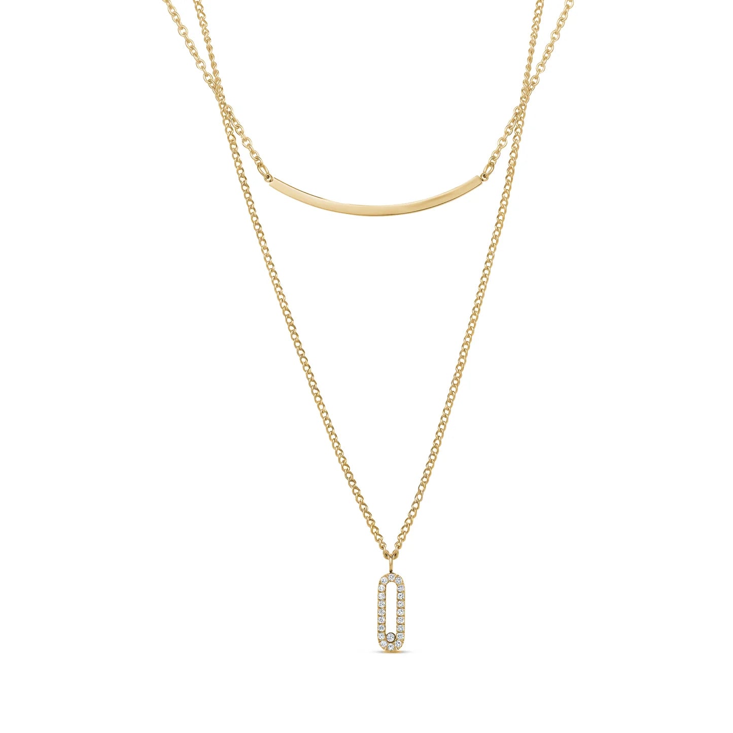 DELICATE LAYERS STONE SET PENDANT