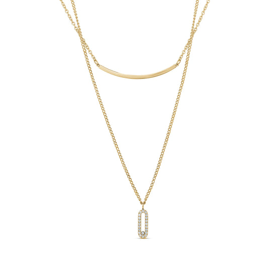 DELICATE LAYERS STONE SET PENDANT