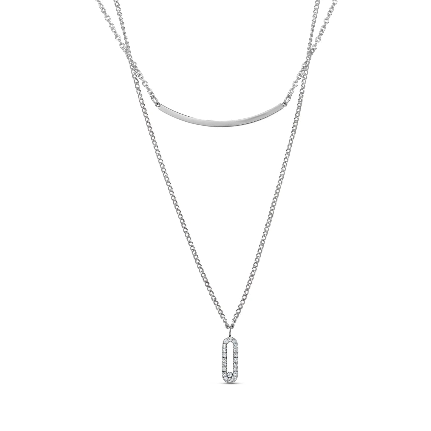 DELICATE LAYERS STONE SET PENDANT