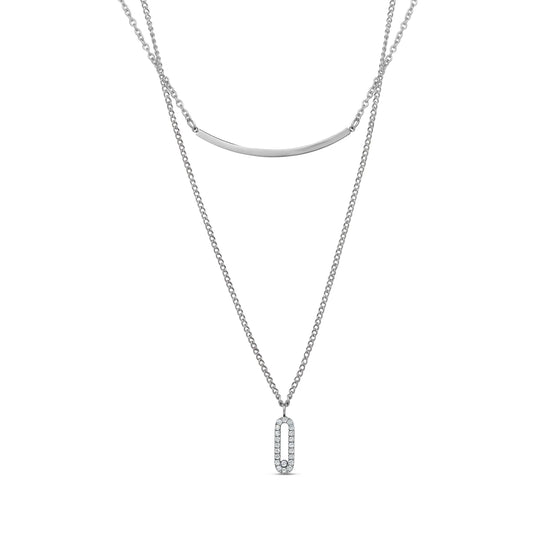 DELICATE LAYERS STONE SET PENDANT