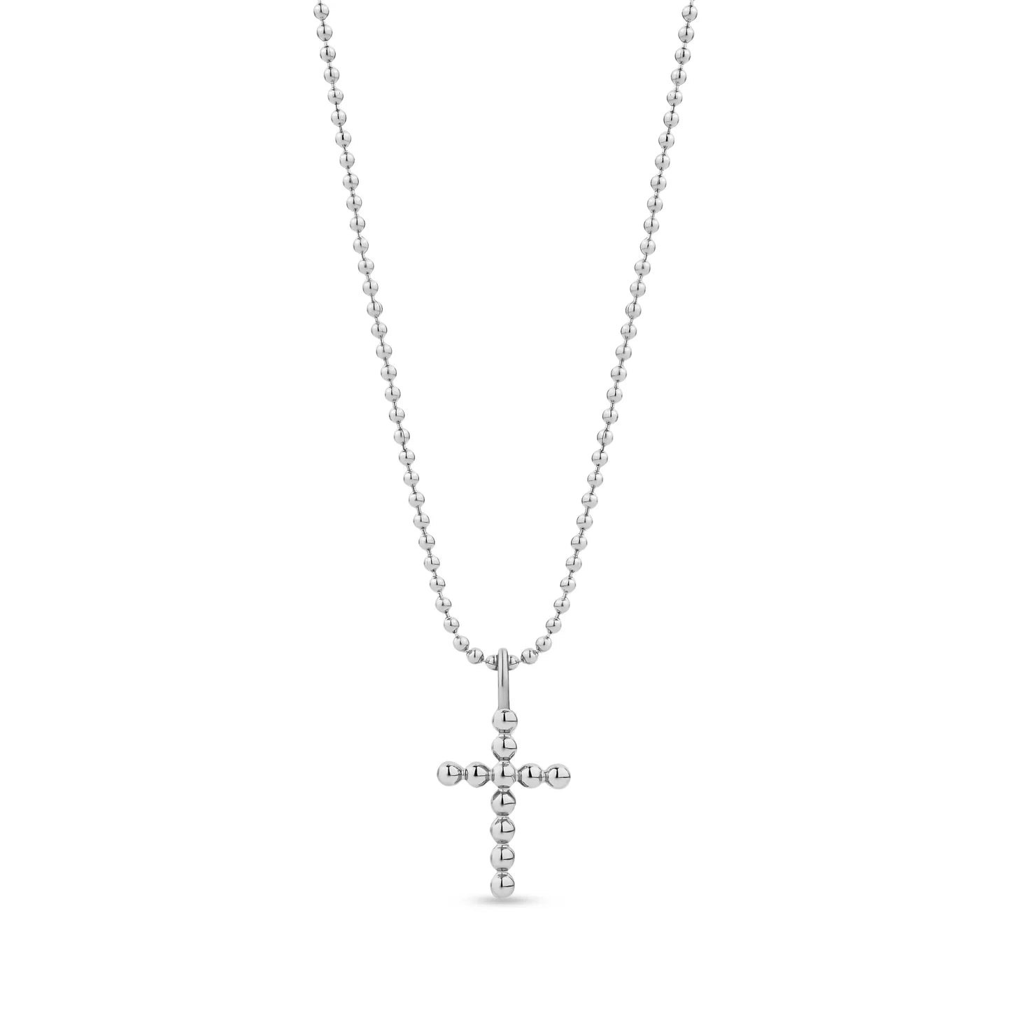 MINIMAL BEAD CROSS NECKLACE