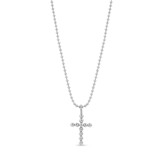 MINIMAL BEAD CROSS NECKLACE