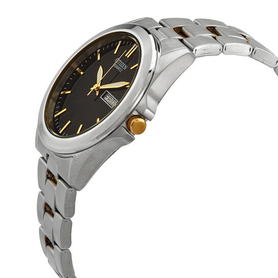 Quartz Black Dial Two-tone Men's Watch