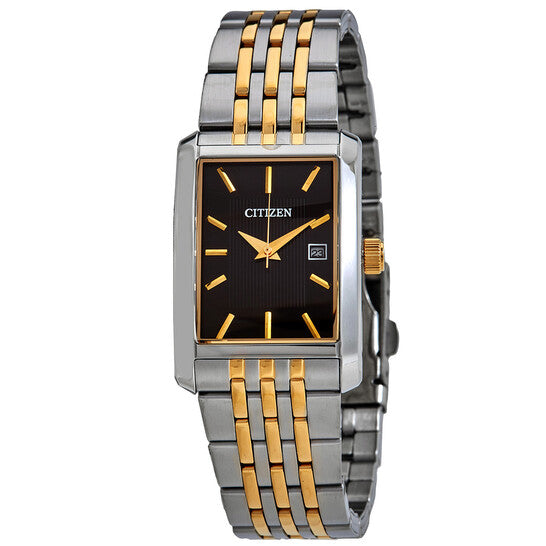 Quartz Black Dial Two-tone Men's Watch