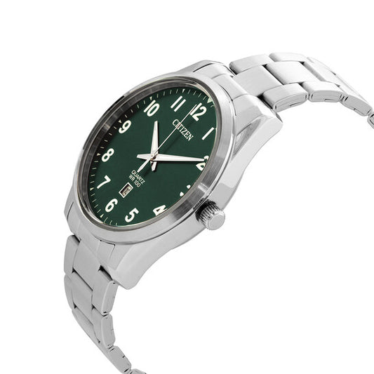 Quartz Green Dial Stainless Steel Men's Watch