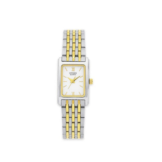 Quartz White Dial Two-tone Ladies Watch